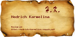 Hedrich Karmelina névjegykártya